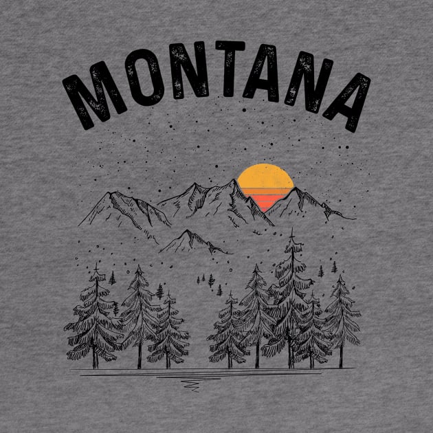 Montana State Vintage Retro by DanYoungOfficial